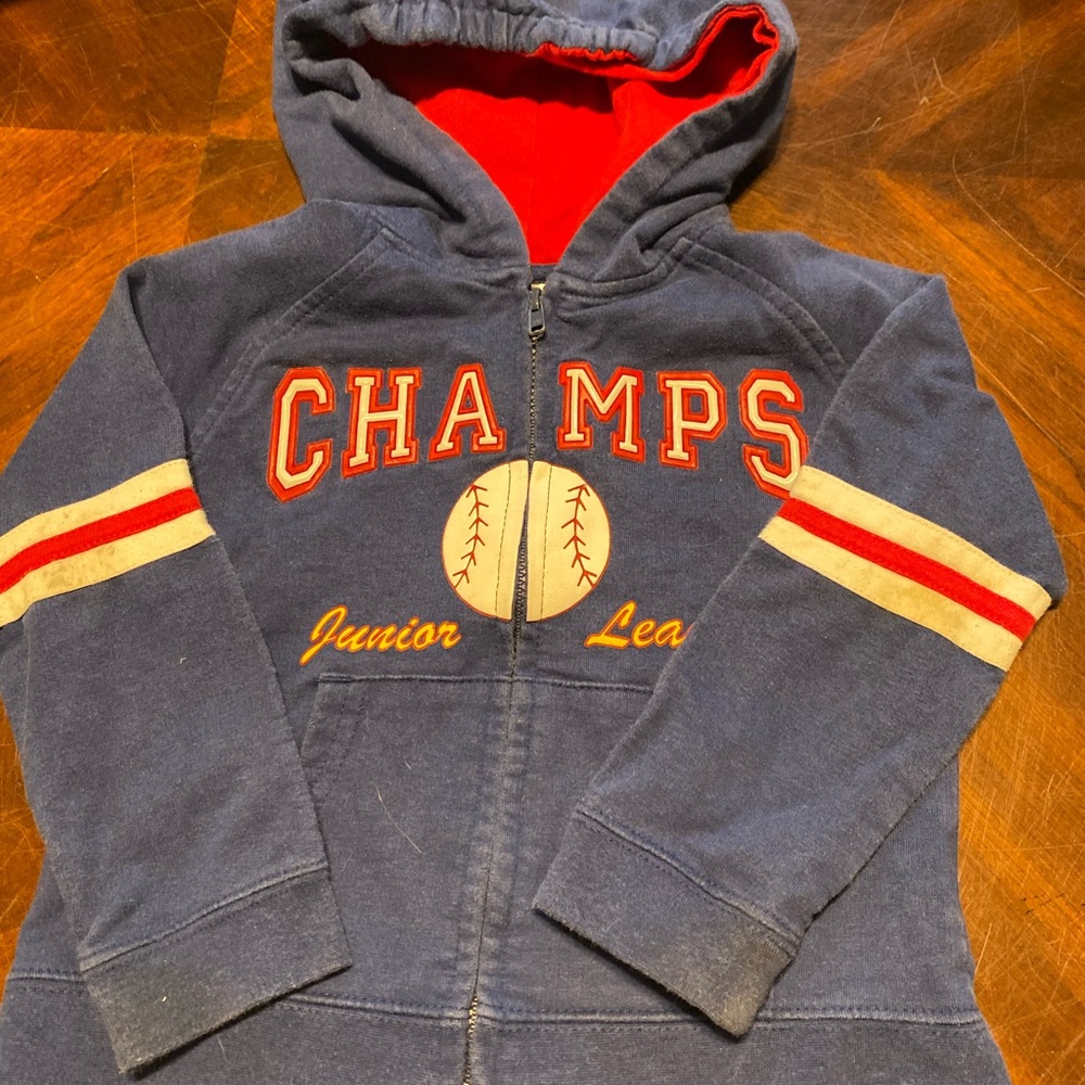 Champs Blue and Red Sweatshirt Hoodie with Bold Branding